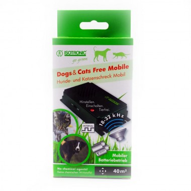 Aparat portabil cu ultrasunete pentru alungarea jderilor și dihorilor, a insectelor, câinilor și pisicilor Free Mobile 70626 40 mp